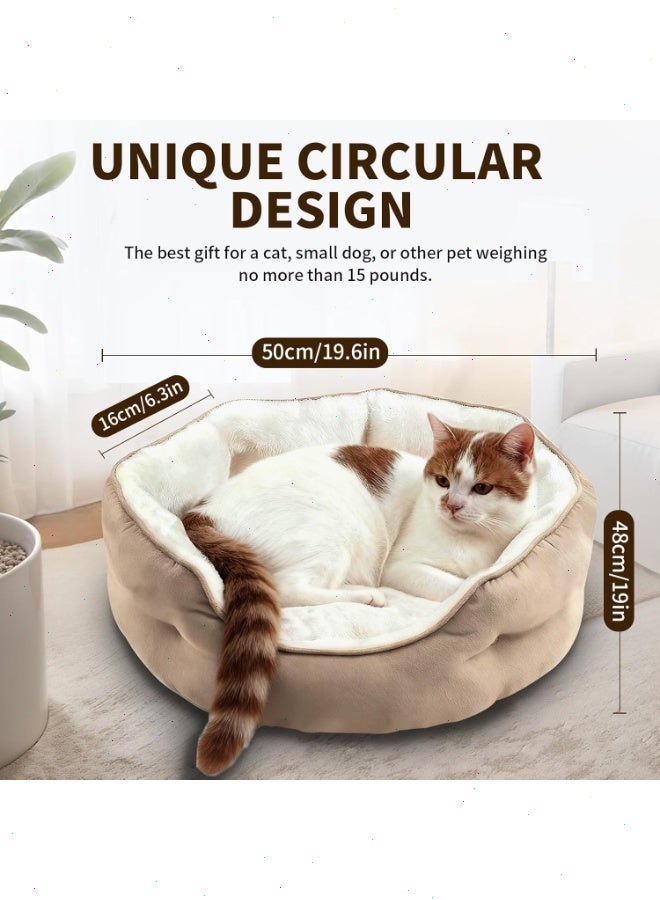 يواوليتي سرير قطط، سرير حيوانات أليفة، أريكة تقويمية، فراش قابل للغسل ومهدئ للحيوانات الأليفة، مريح للغاية ومقاوم للانزلاق، قاعدة مقاومة للانزلاق للقطط والكلاب الصغيرة والجراء والقطط الصغيرة - Image 1